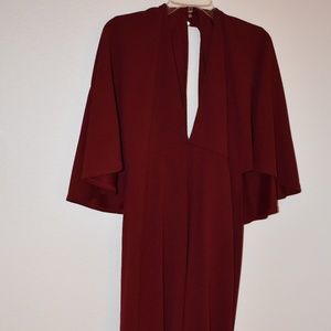 Long Red Cape dress